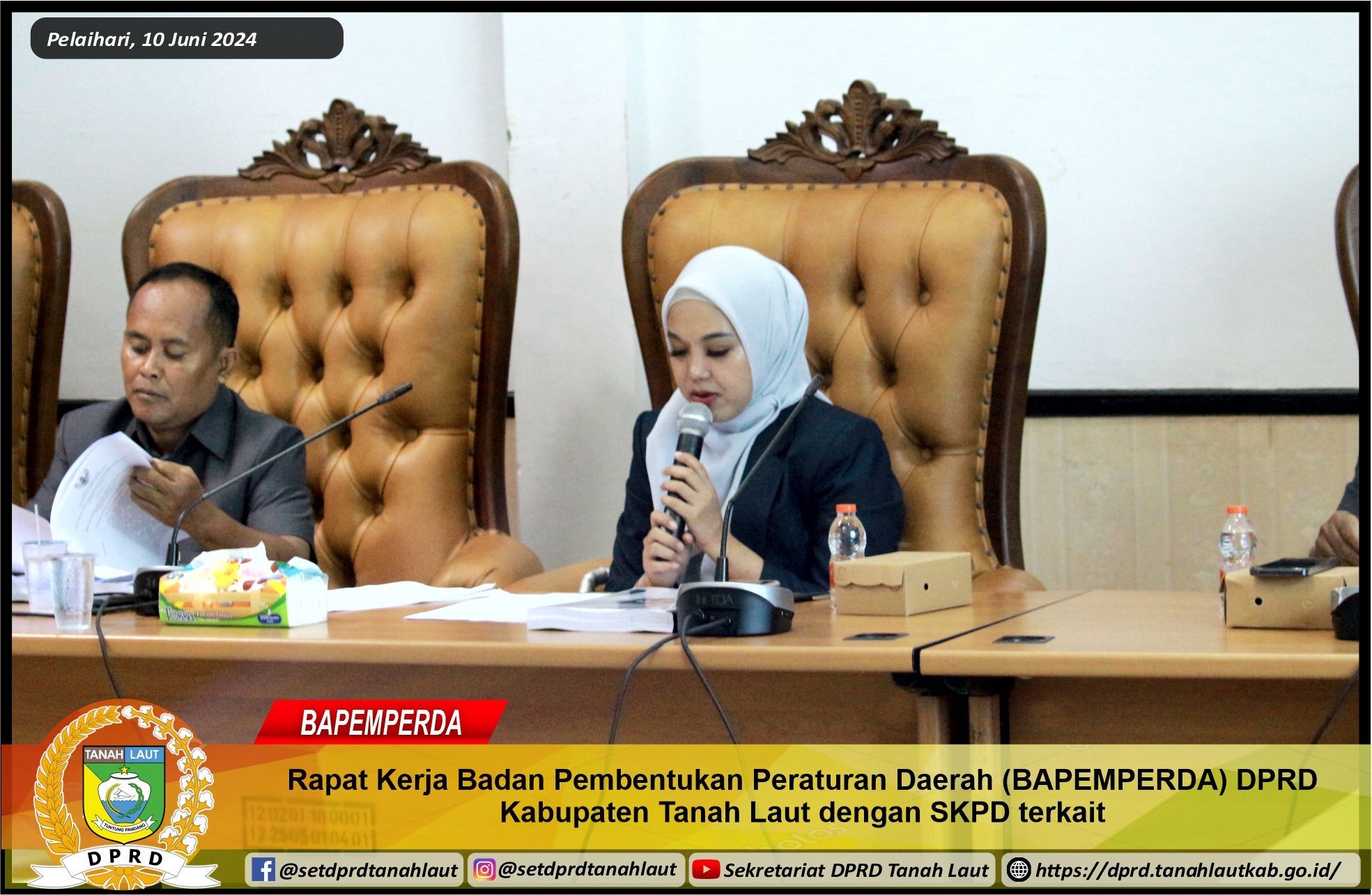 RAPAT BADAN PEMBENTUKAN PERATURAN DAERAH (BAPEMPERDA) DPRD KABUPATEN ...